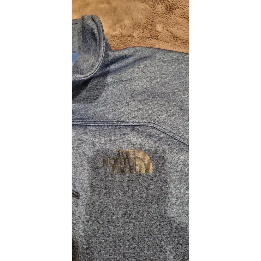 The North Face Sweater Mens Large Blue 1/4 Zip Fleece Pullover Mock Neck Outdoor